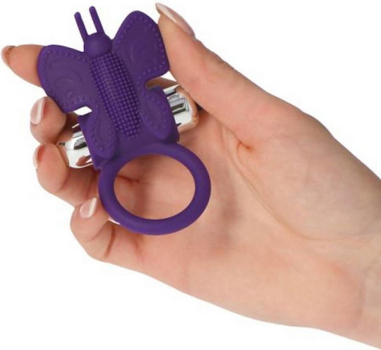 Toyz4lovers Butterfly Vibrating Cock Ring Cock Silicon Purple