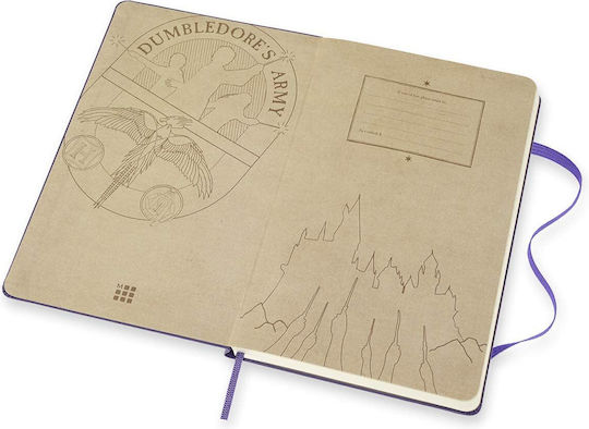 Moleskine Harry Potter Тетрадка На райета с Ластик Лилав
