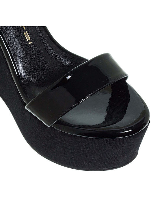 Mourtzi Women's Ankle Strap Platforms Black