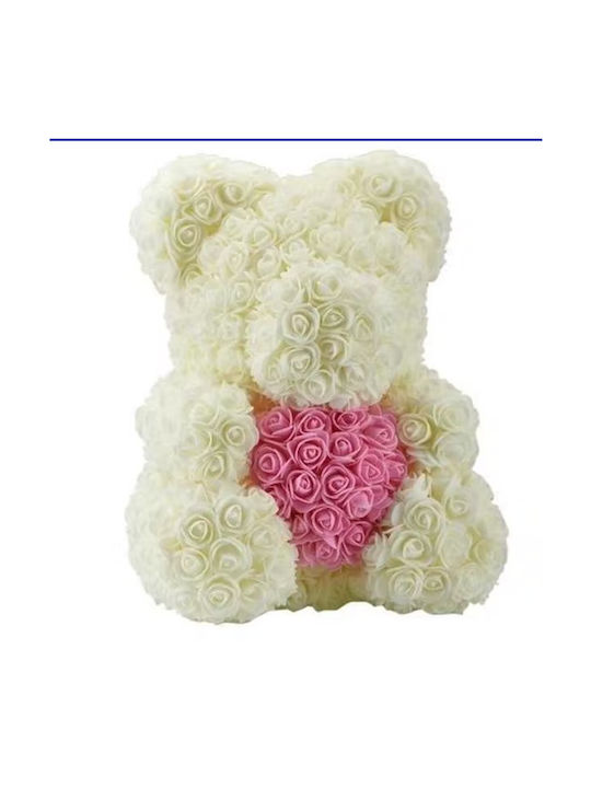 Teddy Bear from Artificial Roses White 40cm 1pcs