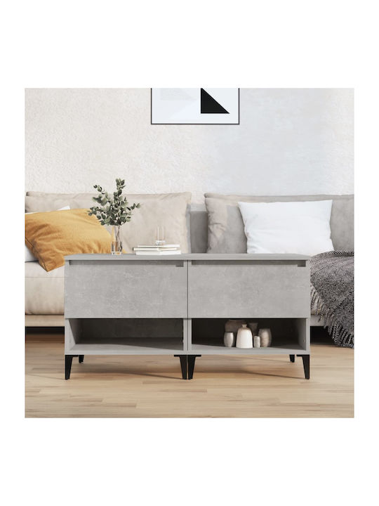 Rectangular Wooden Coffee Table Gray L50xW46xH50cm 2τμχ