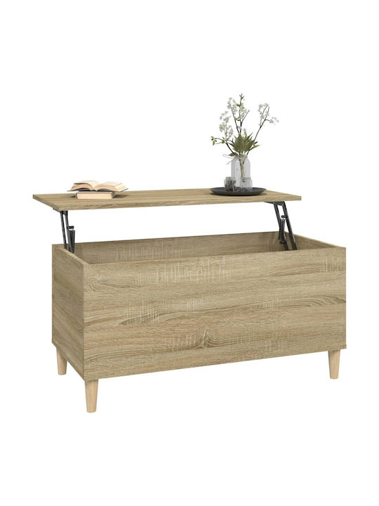 Rectangular Central Wooden Coffee Table with Lifting Mechanism Sonoma M90xW44.5xH45cm