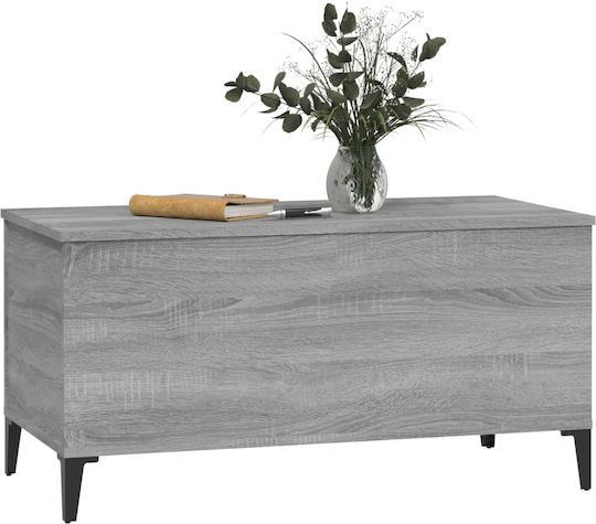 Rectangular Central Wooden Coffee Table with Lifting Mechanism Gray 90x44.5x45 cm