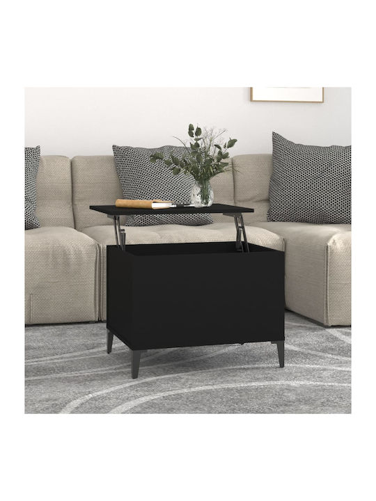 Rectangular Wooden Coffee Table with Lift Top Black L60xW44.5xH45cm