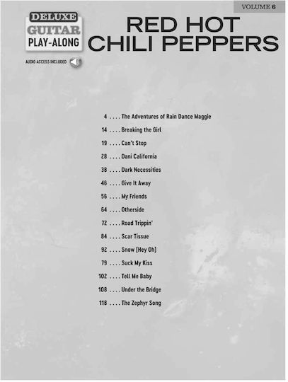 Hal Leonard Deluxe Guitar Play along Sheet Music for Guitar Red Hot Chili Peppers HL00245089