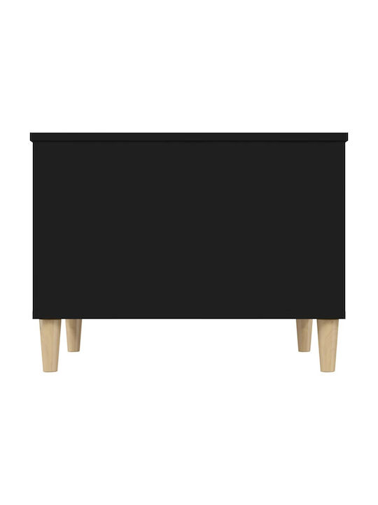 Rectangular Central Wooden Coffee Table with Lifting Mechanism Black 60x44.5x45 cm