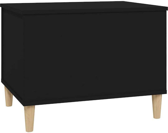 Rectangular Central Wooden Coffee Table with Lifting Mechanism Black 60x44.5x45 cm