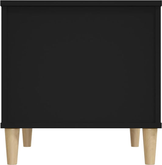 Rectangular Central Wooden Coffee Table with Lifting Mechanism Black 60x44.5x45 cm