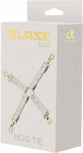 Dream Toys Blaze Elite Leather Hog Tie BDSM Accessory White