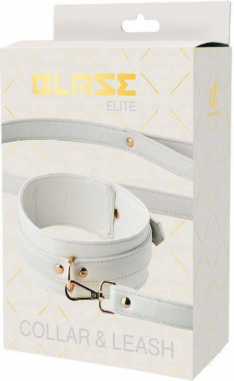 Dream Toys Blaze Elite Leather Collar & Leash Κολάρο White