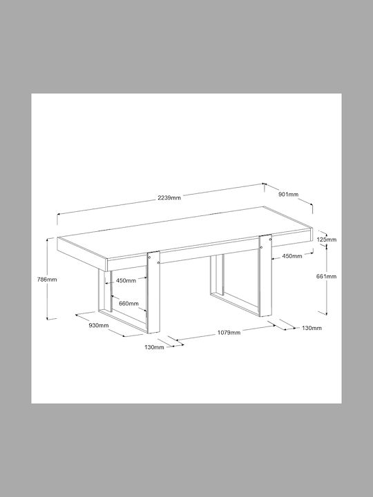 Trade Τραπέζι Τραπεζαρίας Ξύλινο 223x93x78εκ.