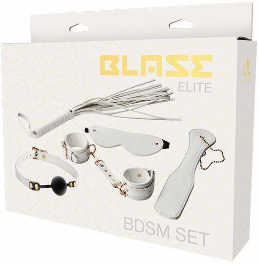 Dream Toys Blaze Elite Leather Bdsm Set BDSM Kit White 5τμχ