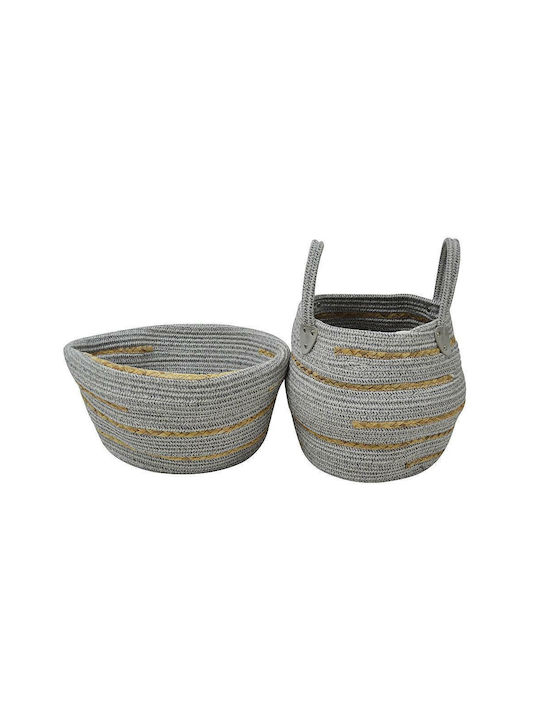 Fabric Decorative Basket Γκρι 38x38x34εκ. Ankor