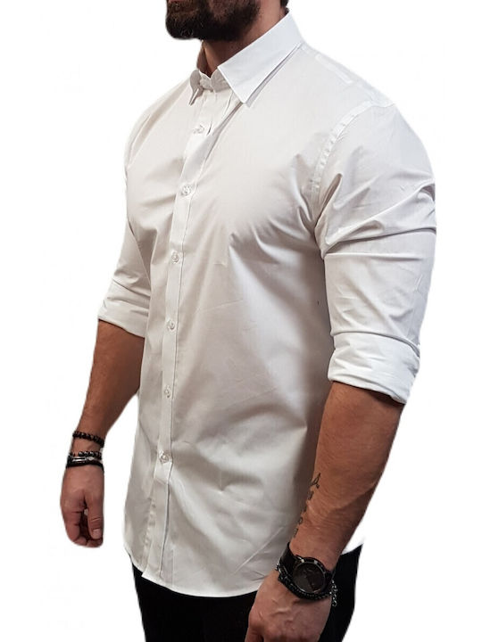 Long-sleeved Cotton Shirt White