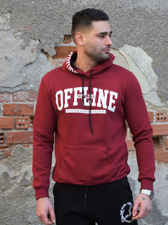 Men's hooded sweatshirt, Greek company, bordeaux color (code FT275)