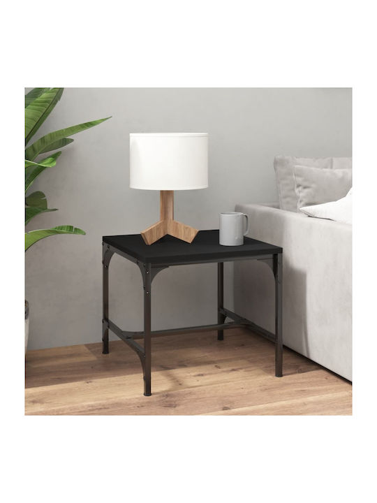 Square Side Table Wooden Black L40xW40xH35cm.