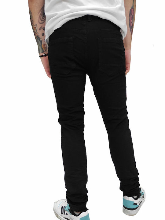 Yes!Boy Men's Denim Elastic Trousers Skinny Fit Black