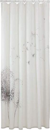 Sealskin Flow Κουρτίνα Μπάνιου Υφασμάτινη 180x200 cm Λευκό / Γκρι