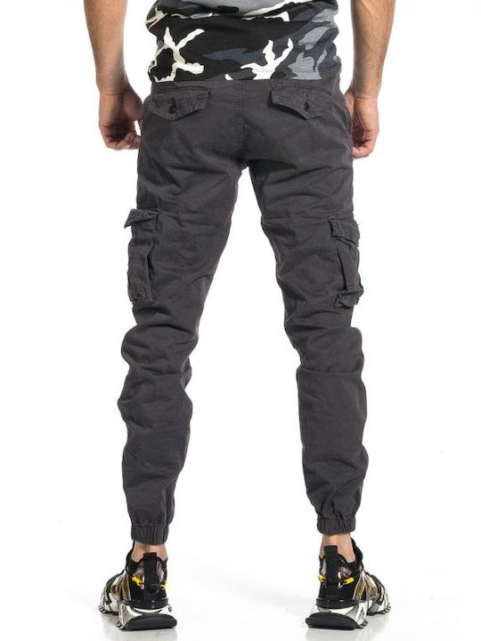 MEN'S CARGO FABRIC TROUSERS GREY 8022-097