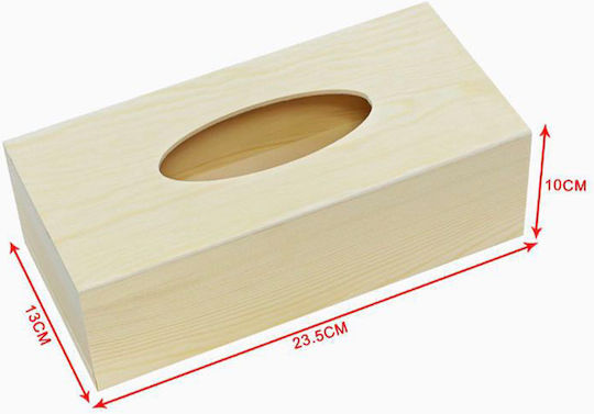 Tpster Θήκη για Χαρτομάντηλα Ξύλινη Μπεζ 23.5x13x10cm 11779