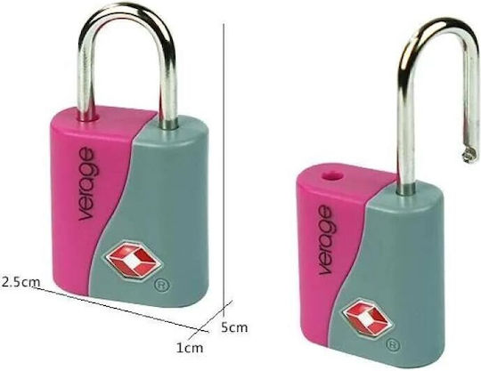 Verage Padlock Brass with Key with TSA Certification Gray 1pcs
