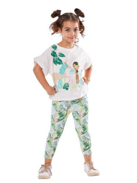 Εβίτα Kids Set with Leggings Summer 2pcs Green