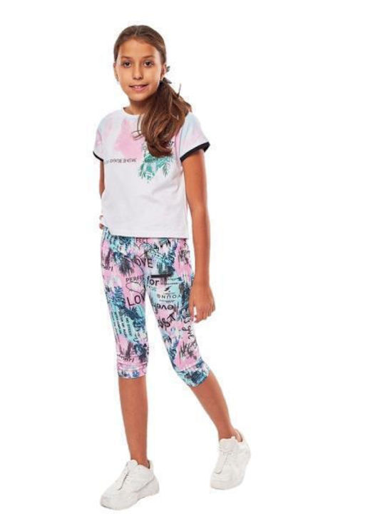 Εβίτα Kids Set with Leggings Summer 2pcs White