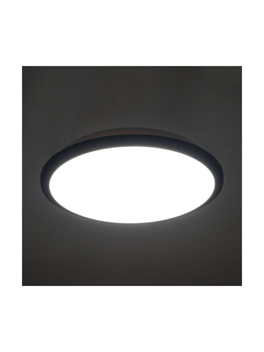 GloboStar Tuffin Deckenleuchte Badezimmer 30cm Schwarz mit Integrierter LED