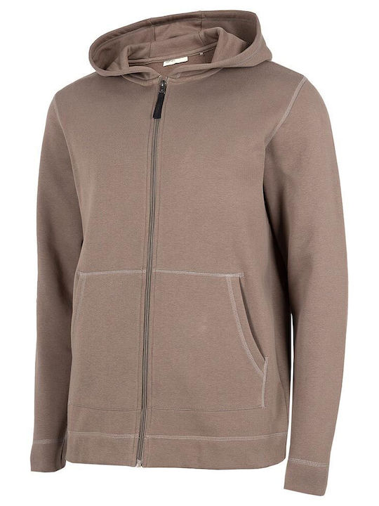 Outhorn Men's Sweatshirt Jacket with Hood and Pockets Brown