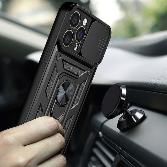 Hurtel Hybrid Armored Back Cover Silicone Black (Moto G62 5G)