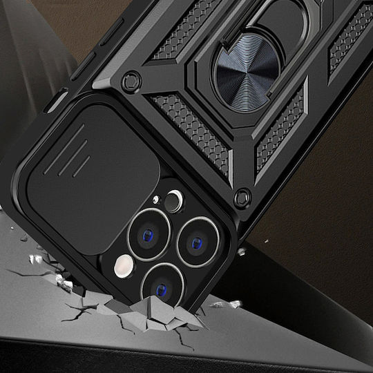 Hurtel Hybrid Armor Umschlag Rückseite Silikon Schwarz (Redmi A1+ / A2+)