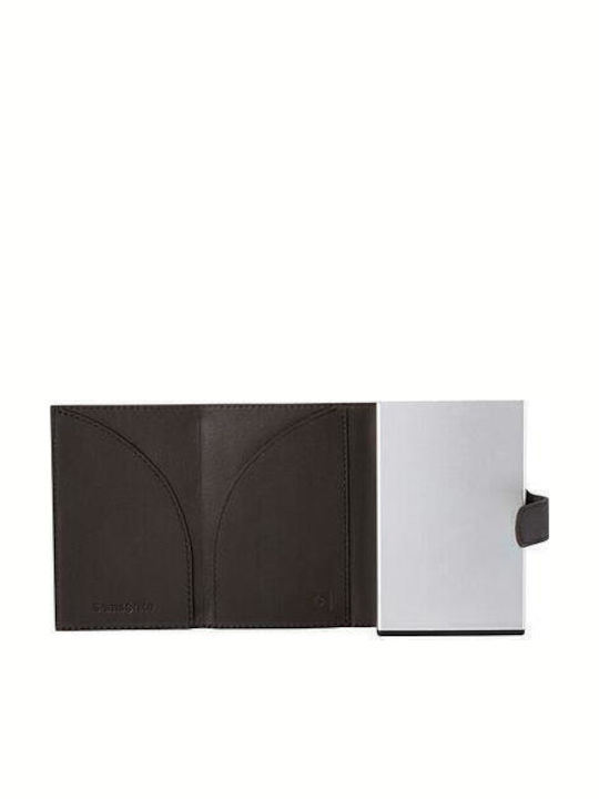 Alu Fit Leather Men's Wallet Cards with Slide Mechanism Black