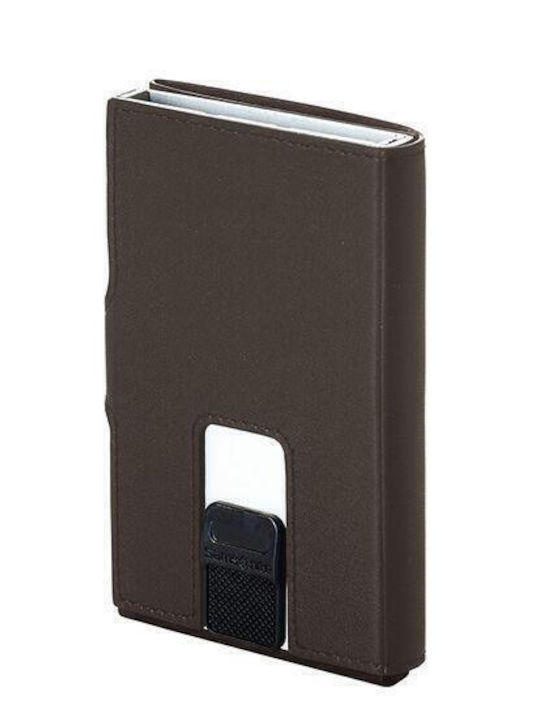 Alu Fit Leather Men's Wallet Cards with Slide Mechanism Black
