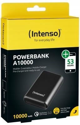 Intenso A10000 Power Bank 10000mAh 20W με Θύρα USB-A και Θύρα USB-C Μαύρο