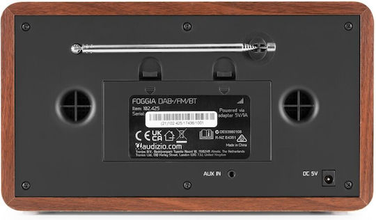 Audizio Foggia Ретро Настолен Радио с Мрежово Захранване и на Батерии DAB+ с Bluetooth Сив