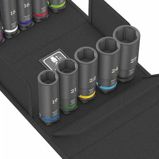 Wera Căpăcei Hexagonali cu Patrat de Prindere 1/2" Set 11buc