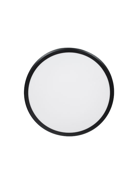 GloboStar Tuffin Bathroom Ceiling Mount Light 30cm Black With Integrated LED