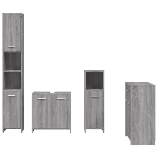 vidaXL Πάγκος χωρίς Νιπτήρα Μ60xΒ33xΥ60cm με 2 Ντουλάπια & Στήλη Sonoma