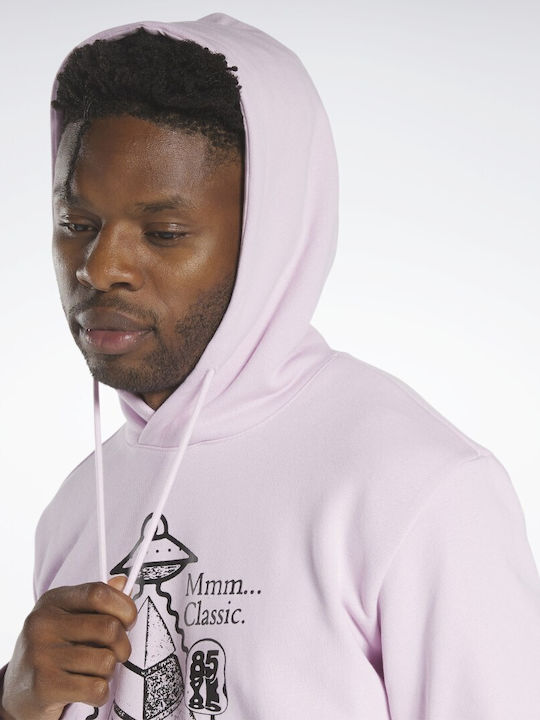 Classics Skateboard Men's Sweatshirt with Hood and Pockets Pixel Pink