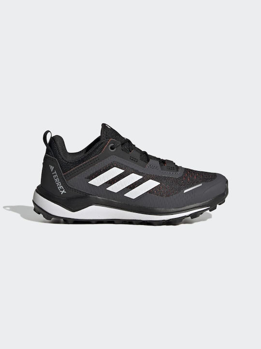 Terrex Agravic Kids Sports Shoes Running with Laces Core Black Crystal White Solar Red