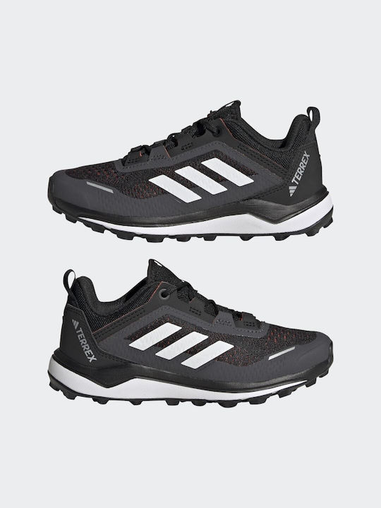 Terrex Agravic Kids Sports Shoes Running with Laces Core Black Crystal White Solar Red