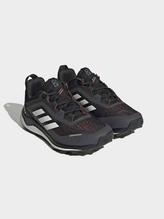 Terrex Agravic Kids Sports Shoes Running with Laces Core Black Crystal White Solar Red