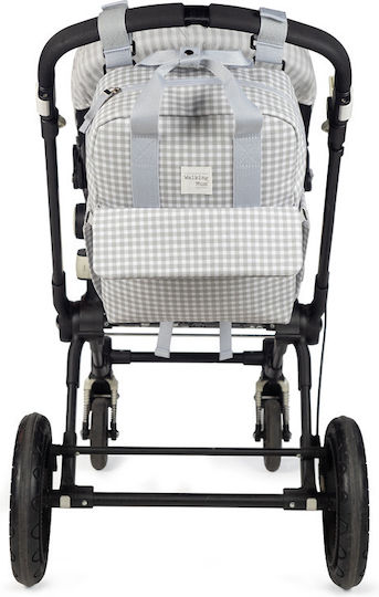 Walking Mum Diaper Bag I Love Vichy Gray 28x12x37cm.