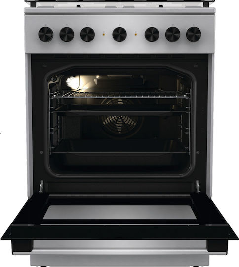Gorenje Gk 6b41 Xd Готварска печка 71лт с котлони на природен газ и ток Ш60см. Inox