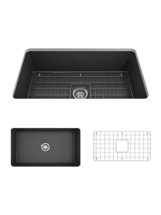 Bocchi 1362 Drop-In Spüle Porzellan B81xT48cm Black Matt