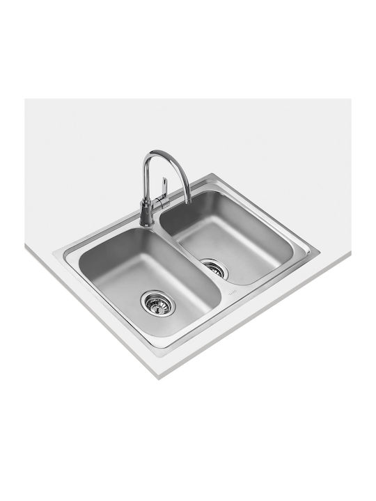 Teka Starbright 80 E-XN 2B Ένθετος Νεροχύτης Inox Σατινέ Μ79xΠ50cm Ασημί