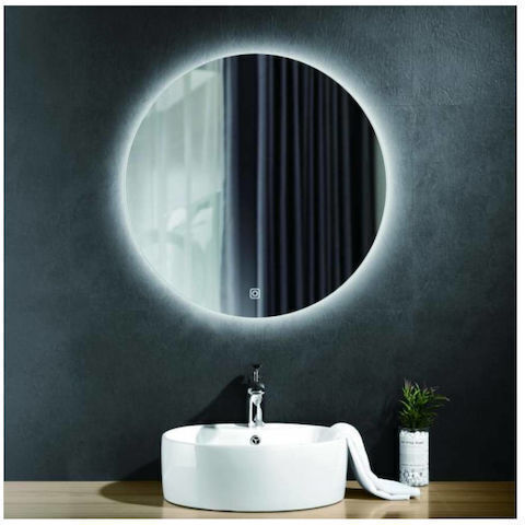 Bronze Art 60Ν9-60-60 Στρογγυλός Καθρέπτης Μπάνιου Led Αφής 60x60cm Μπρονζέ