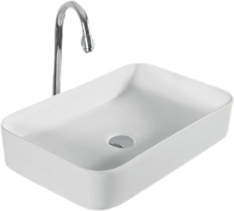 Papakos Candle Deasupra Blatului Chiuvetă Porțelan 55x36x12.5cm Alb