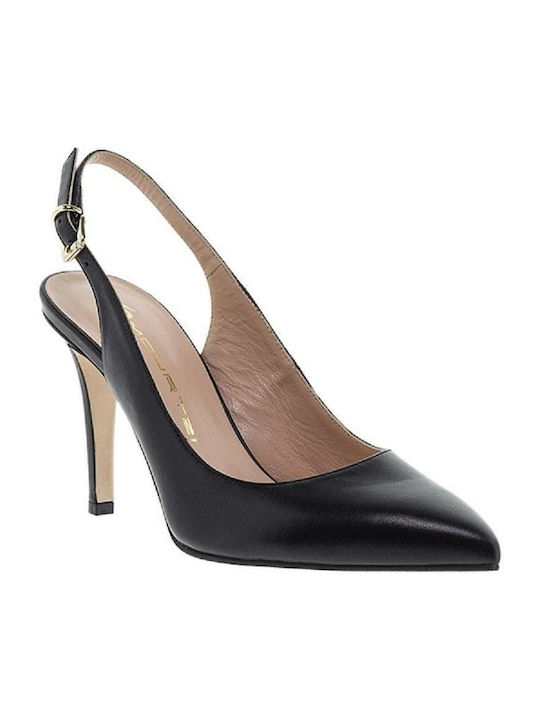 Mourtzi Leder Pumps mit Stiletto-Absatz & Riemchen Schwarz