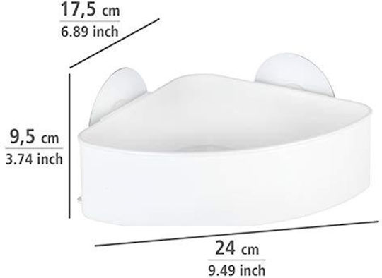 Wenko Osimo Plastic Sponge Holder Wall Mounted with Suction Cup White